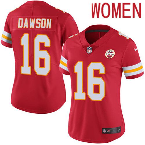 Women Kansas City Chiefs #16 Len Dawson Nike Red Vapor Limited NFL Jersey->women nfl jersey->Women Jersey
